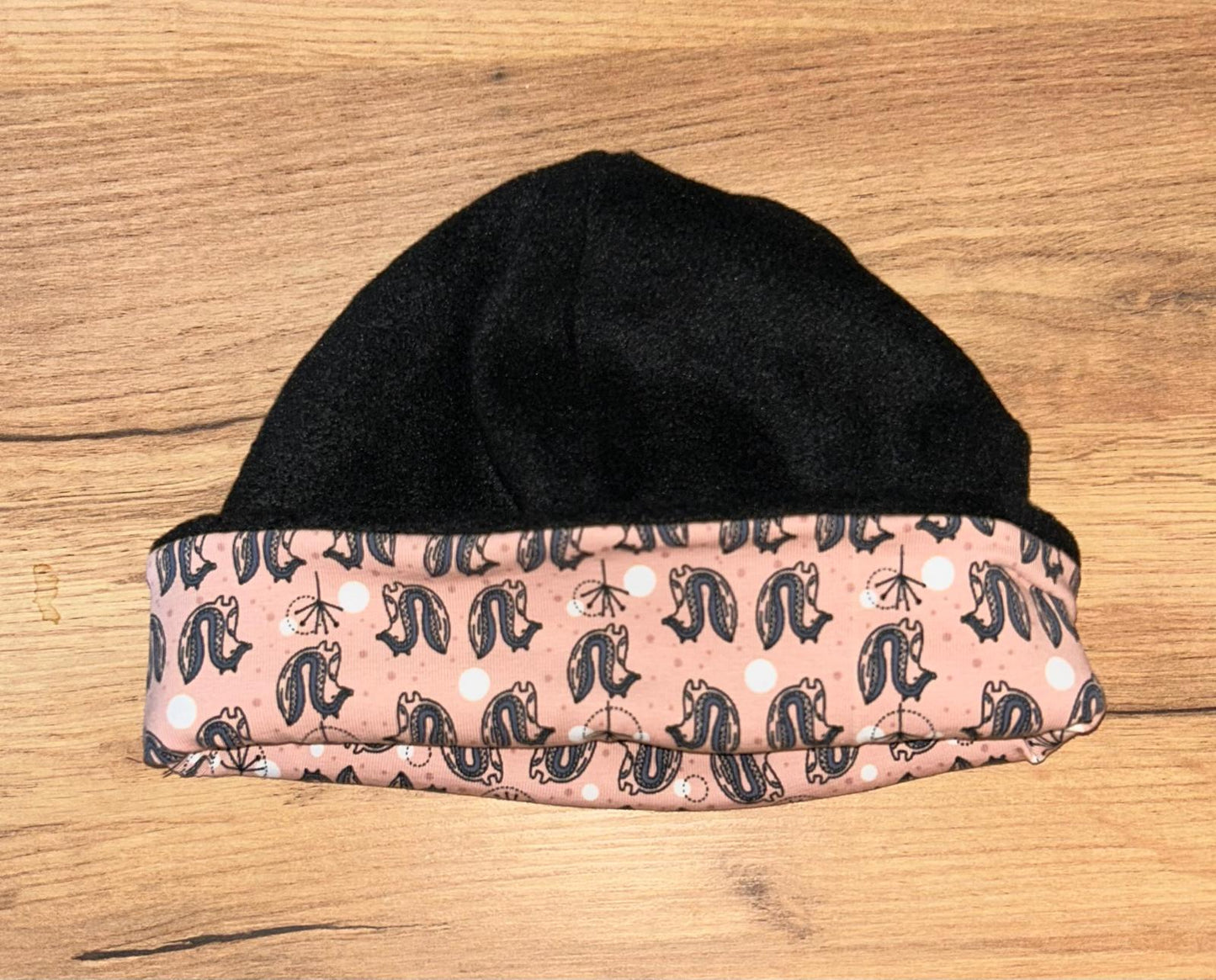 Wendemütze Altrosa mit Füchsen