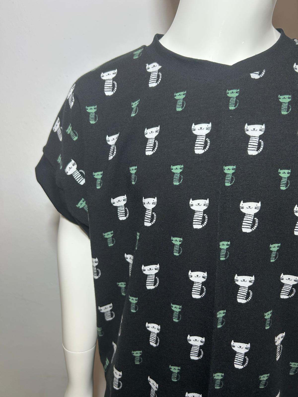 T-Shirt weit Katze