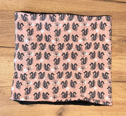 Set - Wendeloop & Wendemütze Altrosa mit Füchsen