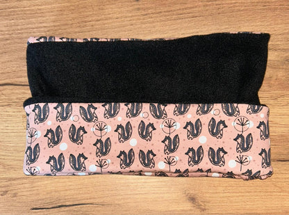 Set - Wendeloop & Wendemütze Altrosa mit Füchsen