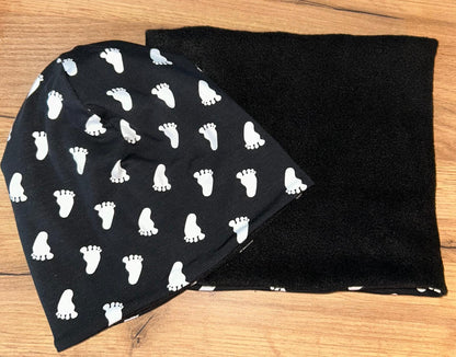 Set - Wendeloop & Wendemütze schwarz